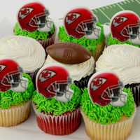 Zoomed in Image of 9PC Football Cupcakes