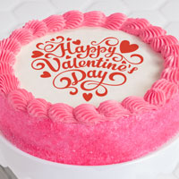 Zoomed in Image of Pretty in Pink Valentine's Day Cake