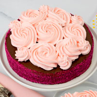 Zoomed in Image of Blossoming Rose Cake