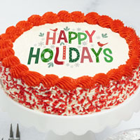 Zoomed in Image of Happy Holidays Cake