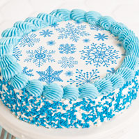 Zoomed in Image of Snowflake Cake