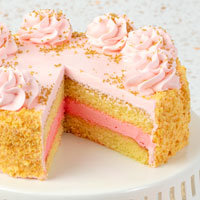 Zoomed in Image of Pink Champagne Cake