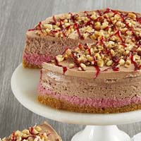 Zoomed in Image of Raspberry Hazelnut Cheesecake