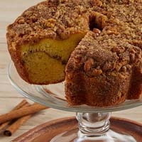 Zoomed in Image of Viennese Coffee Cake - Cinnamon and Walnuts