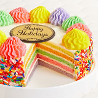 Zoomed in Image of Rainbow Cake