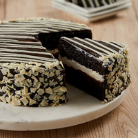 Zoomed in Image of Black and White Mousse Cake