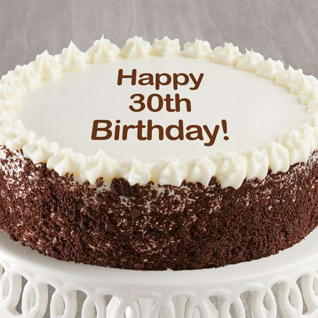 Image of Happy 30th Birthday Chocolate and Vanilla Cake