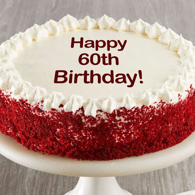 Image of Happy 60th Birthday Red Velvet Cake