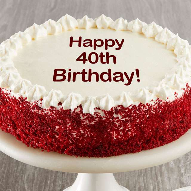 Image of Happy 40th Birthday Red Velvet Cake
