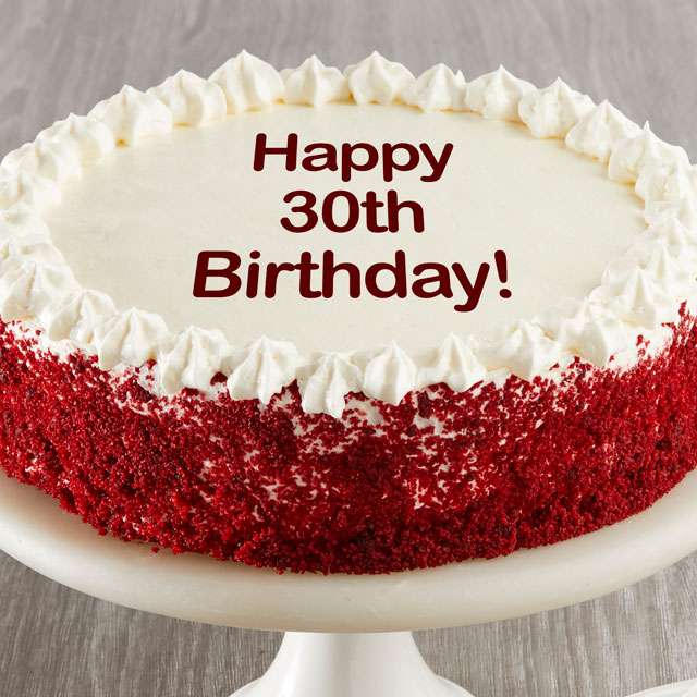 Image of Happy 30th Birthday Red Velvet Cake