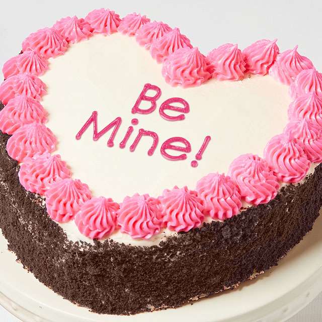 image of Be Mine! Heart-Shaped Chocolate Cake