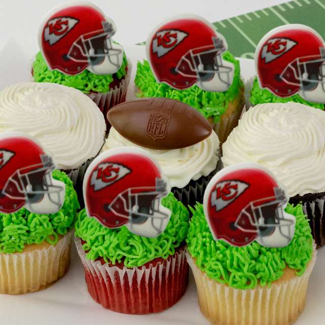 Image of 9PC Football Cupcakes