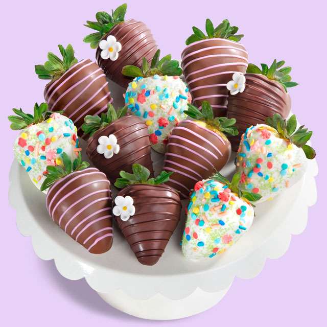 image of 12PC Sweet Bloom Chocolate Covered Strawberries