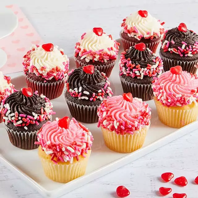 image of Mini Sweetheart Cupcakes