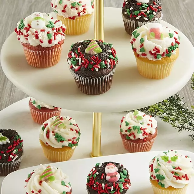image of Mini Holiday Cupcakes