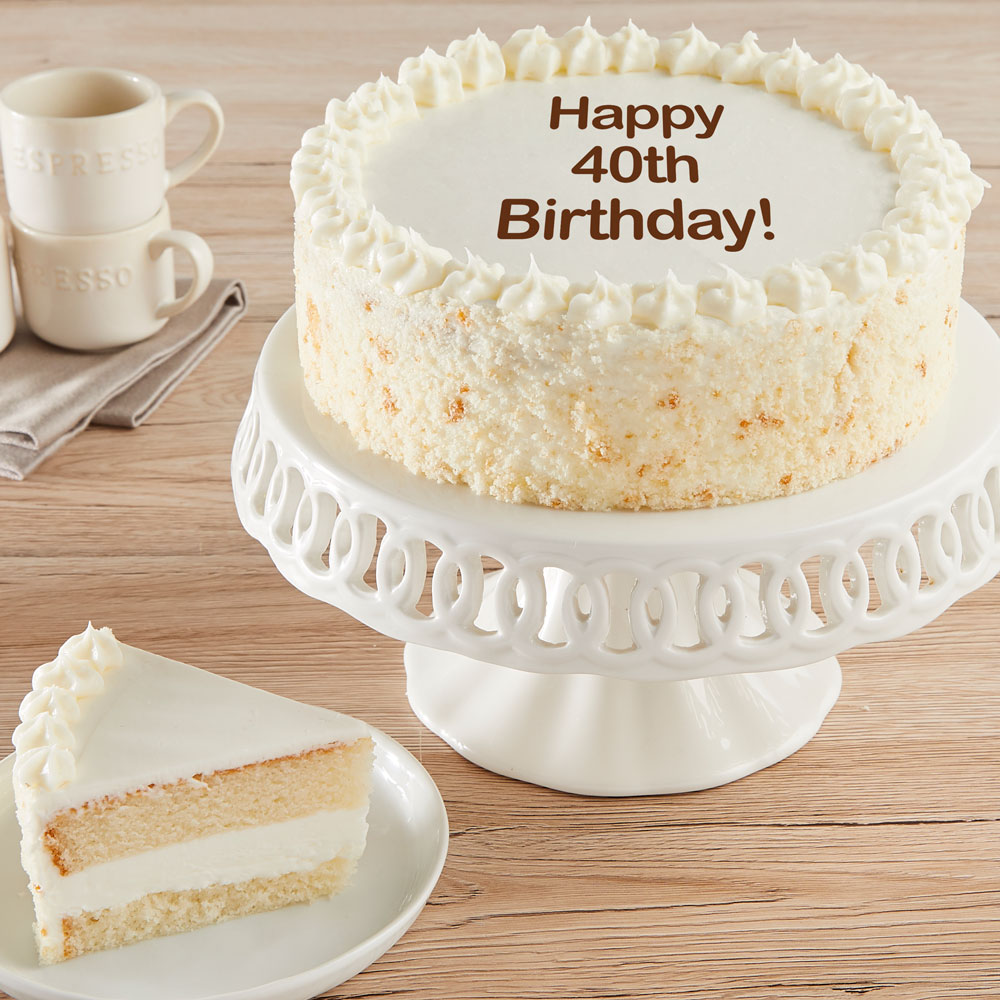 Happy 40th Birthday Vanilla Cake delivered