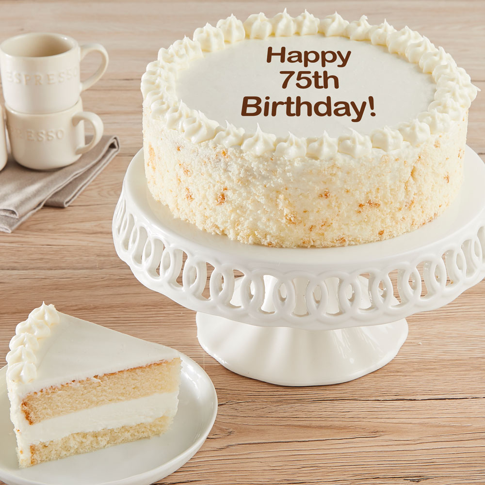 Happy 75th Birthday Vanilla Cake delivered