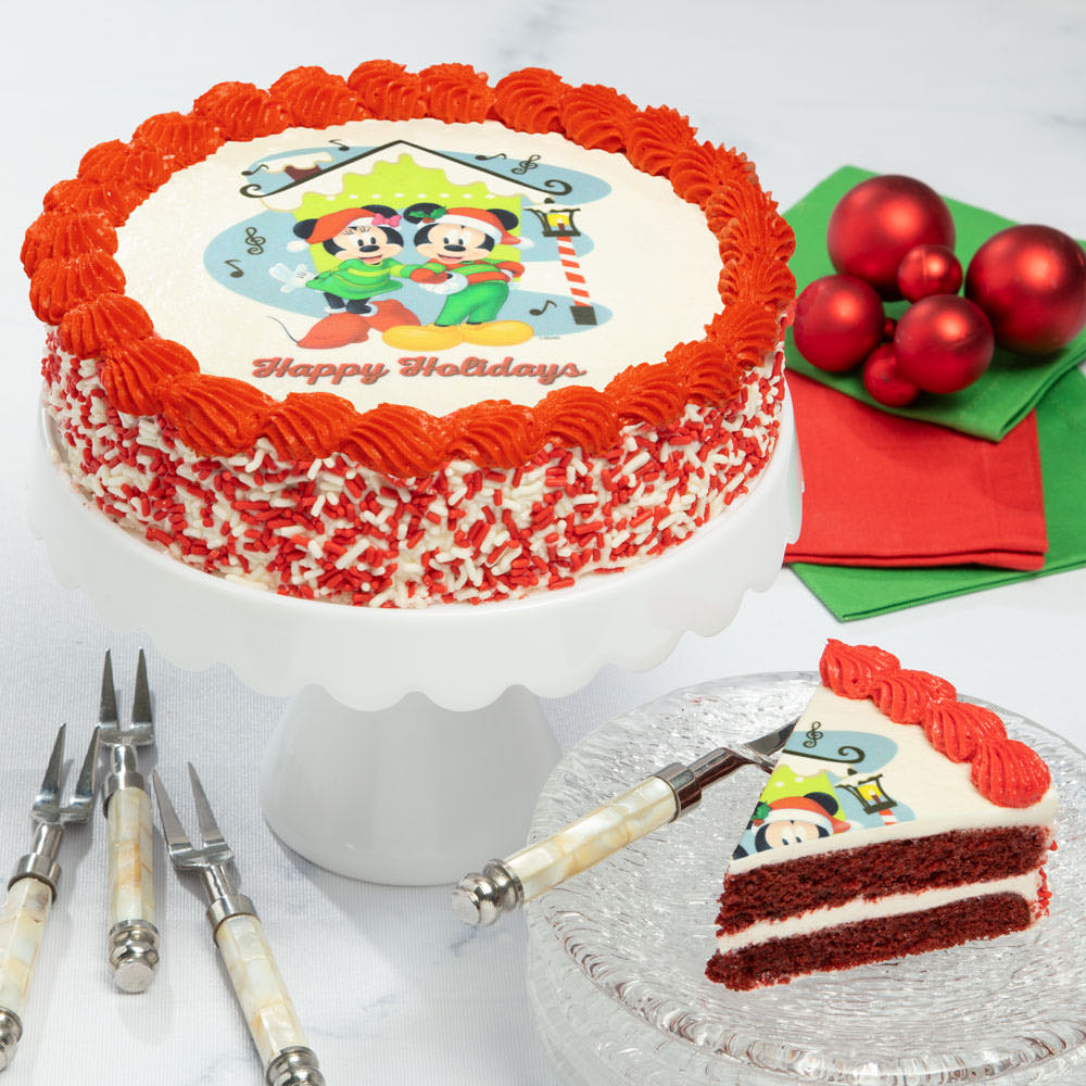  Mickey and Minnie Mouse Holiday Cake