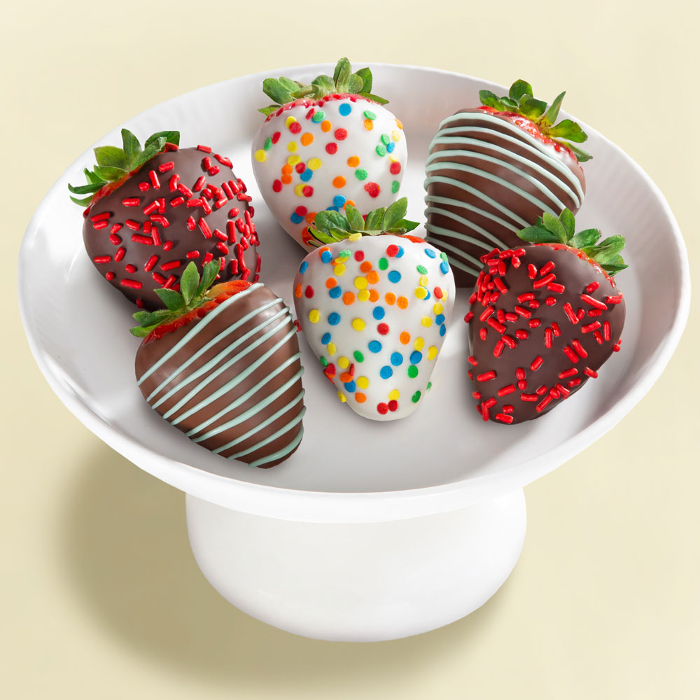  6pc Happy Birthday Dipped Strawberries