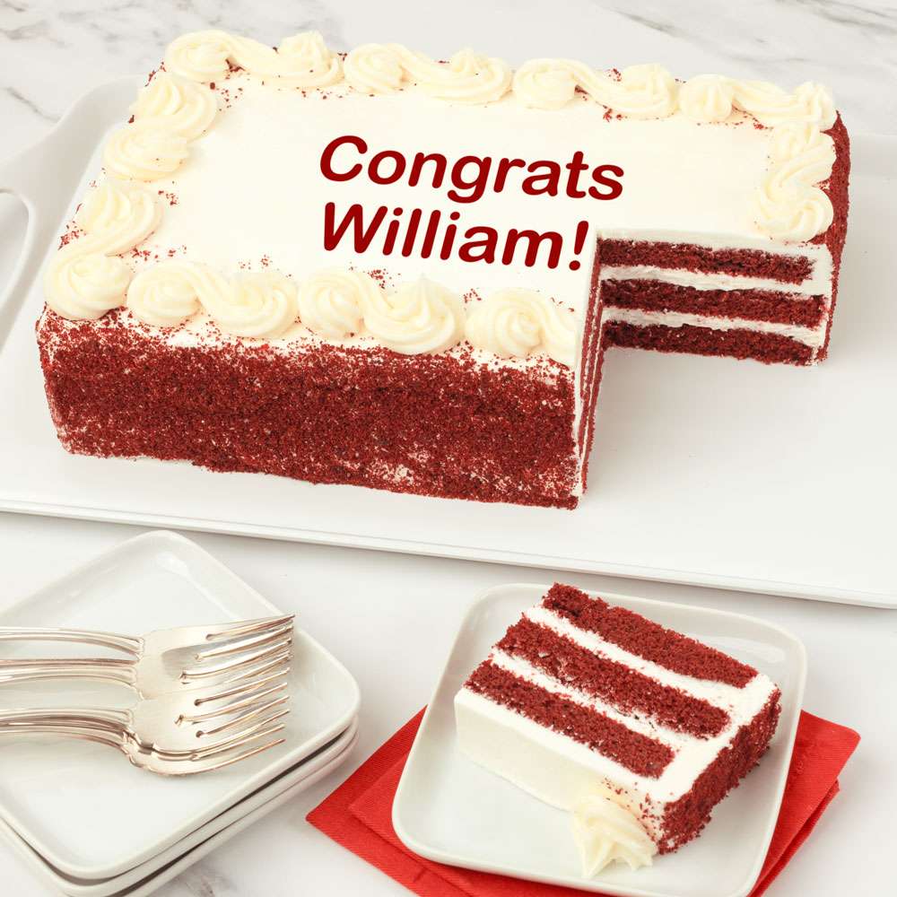 Personalized Red Velvet Sheet Cake