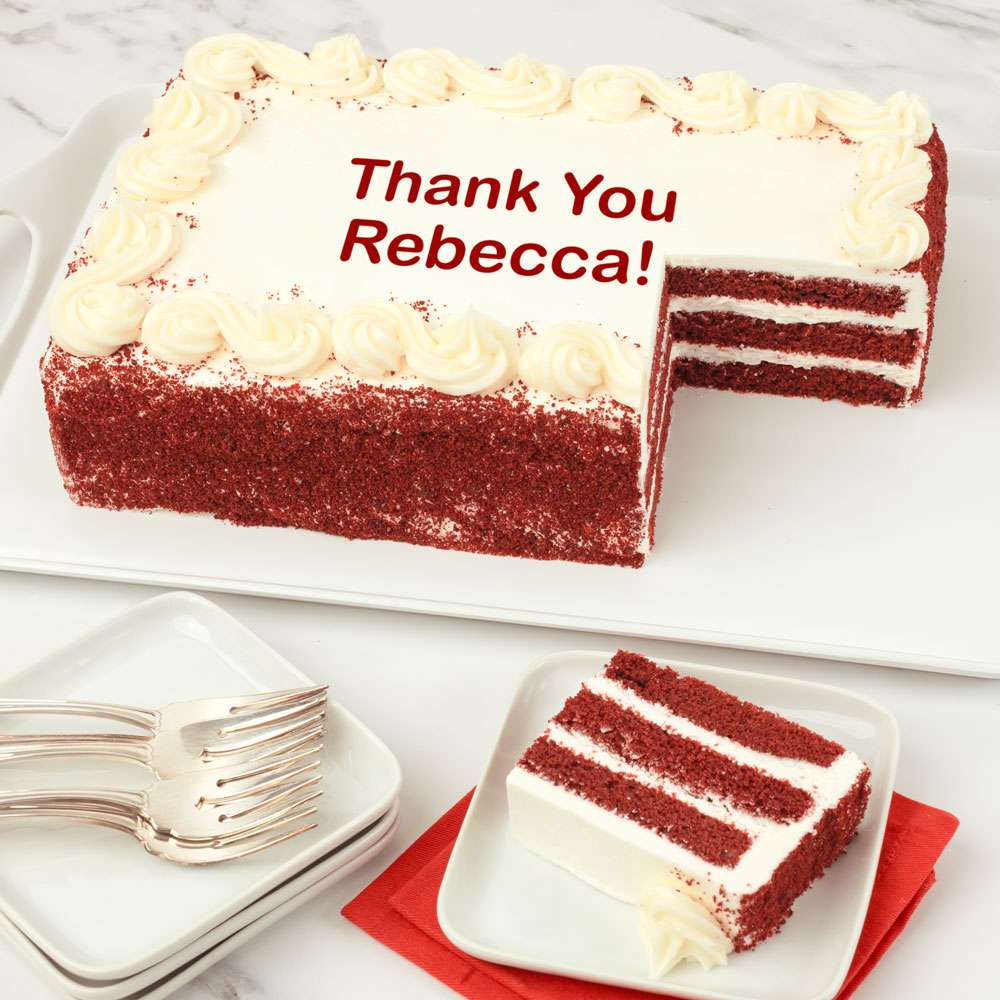 Personalized Red Velvet Sheet Cake