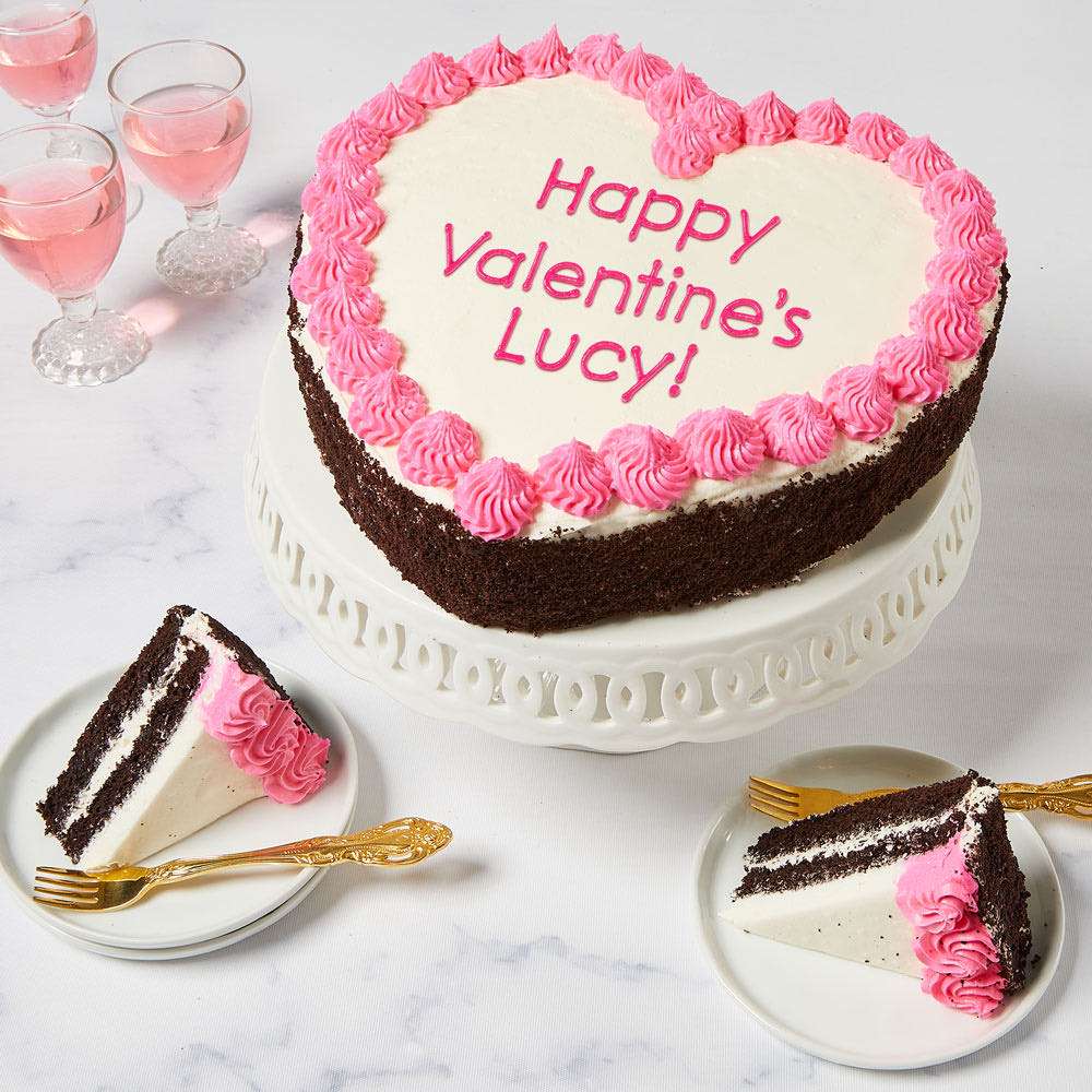 Personalized 10-inch Heart-Shaped Chocolate Cake