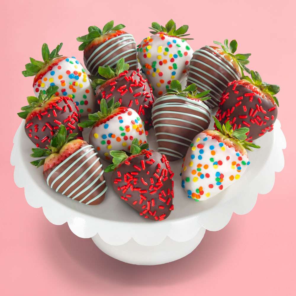 12pc Happy Birthday Dipped Strawberries