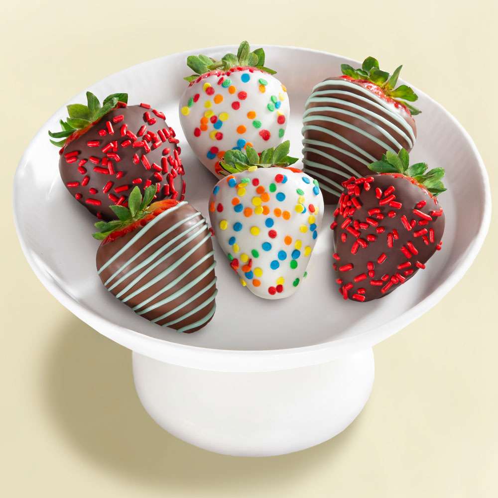 6pc Happy Birthday Dipped Strawberries