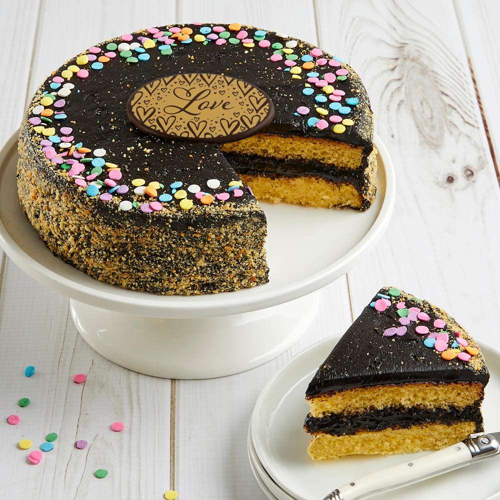 Golden Fudge Celebration Cake