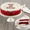 Wide View Image Happy 50th Birthday Red Velvet Cake