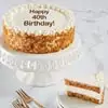 Wide View Image Happy 40th Birthday Carrot Cake
