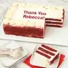 Wide View Image Personalized Red Velvet Sheet Cake