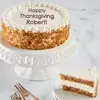 Wide View Image Happy Thanksgiving Carrot Cake