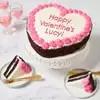 Wide View Image Personalized 10-inch Heart-Shaped Chocolate Cake