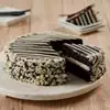 Wide View Image Black and White Mousse Cake