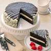 Wide View Image Black and White Mousse Cake