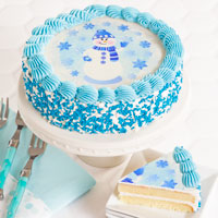 Wide View Image Snowman Cake