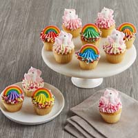 Wide View Image Mini Rainbows and Unicorns Cupcakes
