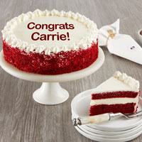 Wide View Image Personalized Red Velvet Chocolate Cake