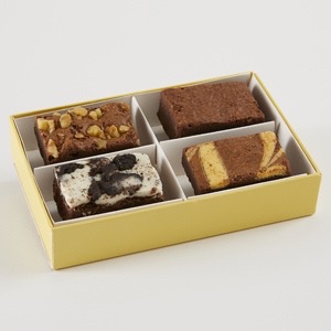 Corporate Event Gift 4pc Gourmet Brownie Sampler with possible customizations